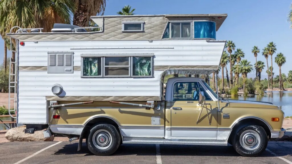 1968 Chevy Truck With a Three-Story Slide-In Camper Is Your Ticket to Good Times