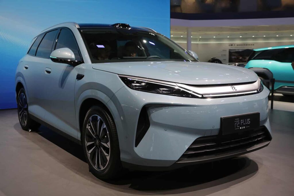 A third-generation BYD Yuan Plus on display at the Beijing Auto Show in April 2026.