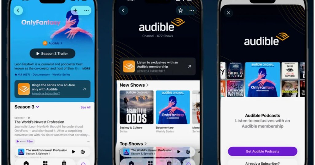 You can now stream Audible’s best podcasts straight from Apple Podcasts You can now stream Audible's best podcasts straight from Apple Podcasts