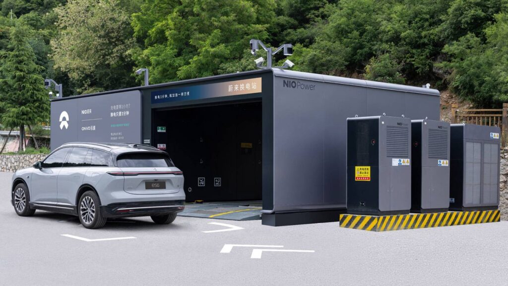 A Nio battery swap station.