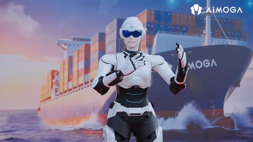 Chery robot unit Aimoga marks 2,000th overseas delivery A screenshot from a Chery video shows an Aimoga humanoid robot.