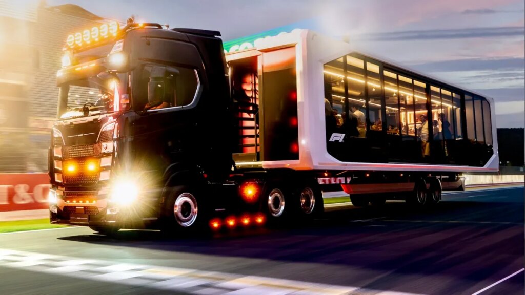 F1 Is Selling Its Richest Fans a Fancy Dinner on a Flat-Bed Truck as It Drives Around a Track