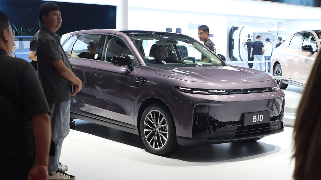 A Leapmotor B10 on display at the Shanghai Auto Show in April 2025.