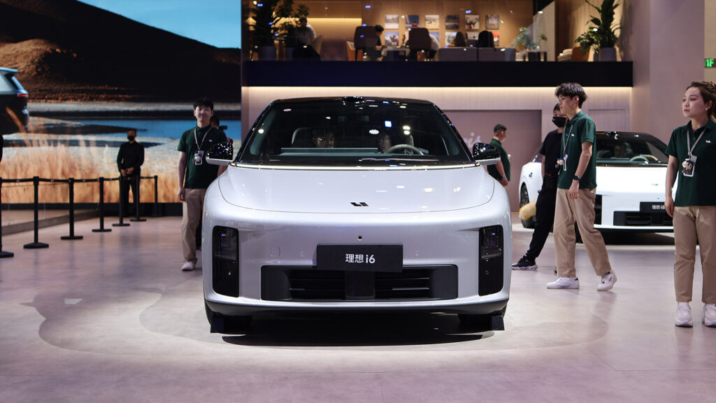 A Li i6 on display at the Beijing Auto Show in April 2026.