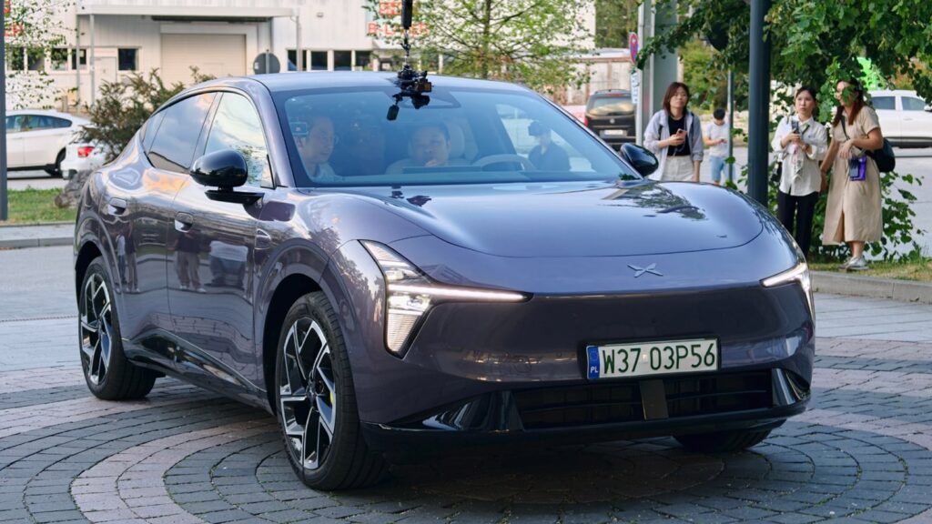 Xpeng moves closer to bringing advanced driver assistance to Europe An Xpeng Mona L03 undergoing autonomous driving tests in Germany.