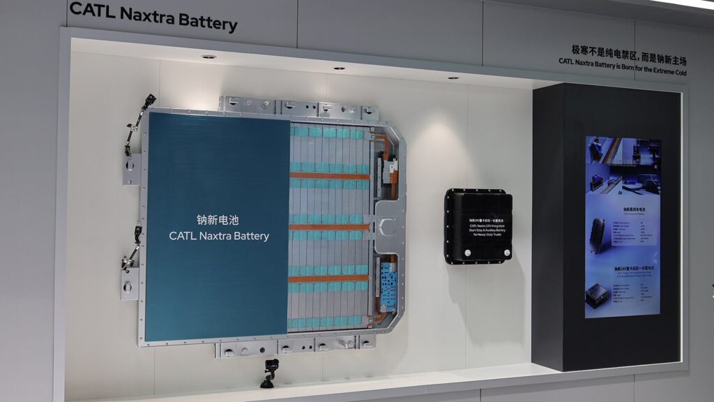 CATL says core operations carbon neutral by end-2025, supply chain next A CATL Naxtra Battery pack on display at the Beijing auto show in April 2026.