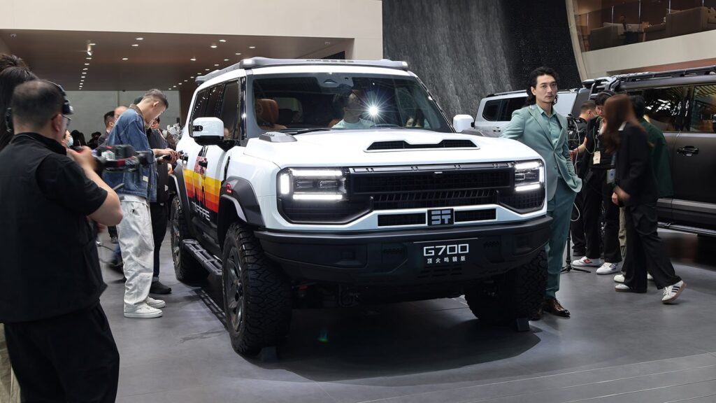 A Chery Zongheng G700 off-road SUV on display at the 2026 Beijing Auto Show.