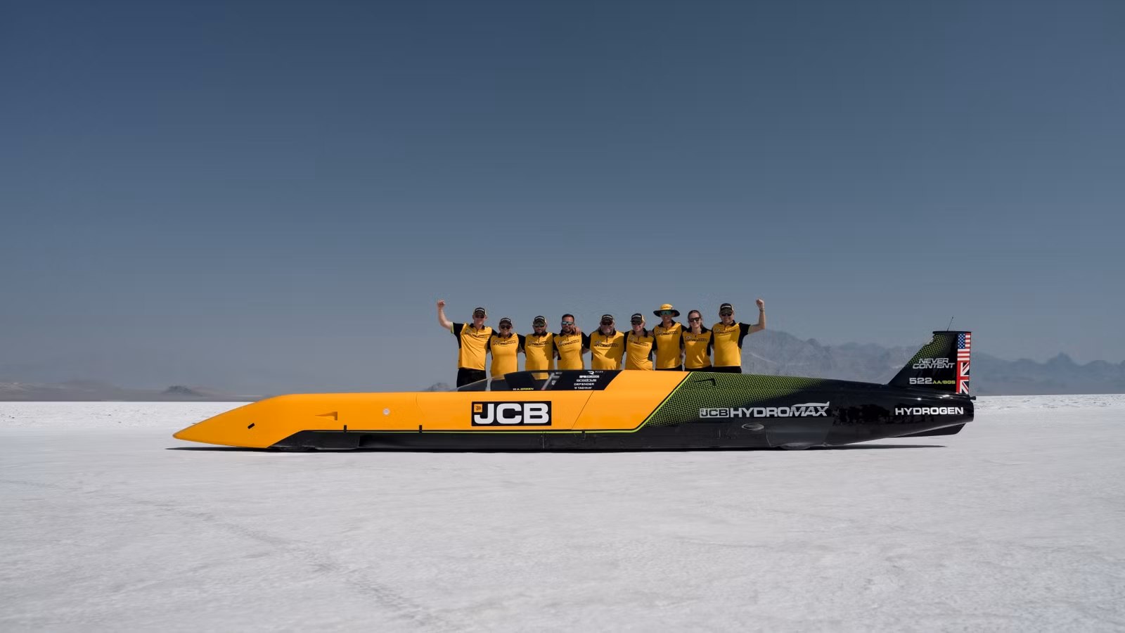 JCB Hydromax Sets 406 MPH Hydrogen Land Speed Record JCB Hydromax Sets 406 MPH Hydrogen Land Speed Record