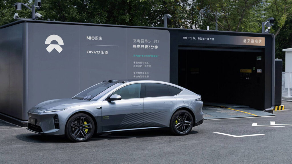 A Nio battery swap station in Hefei, Anhui.