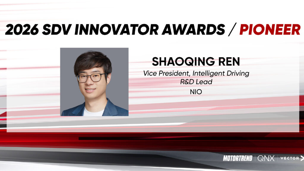 Nio reportedly to invest in embodied AI startup founded by Ren Shaoqing, who will remain smart-driving chief MotorTrend graphic naming Nio smart-driving executive Shaoqing Ren a Pioneer in the 2026 SDV Innovator Awards.