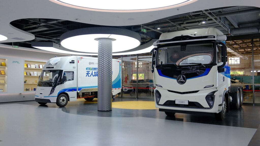 Pony AI plans to deploy up to 1,000 Gen-4 autonomous heavy trucks in 2-3 years Pony AI's autonomous heavy-duty and light-duty trucks.