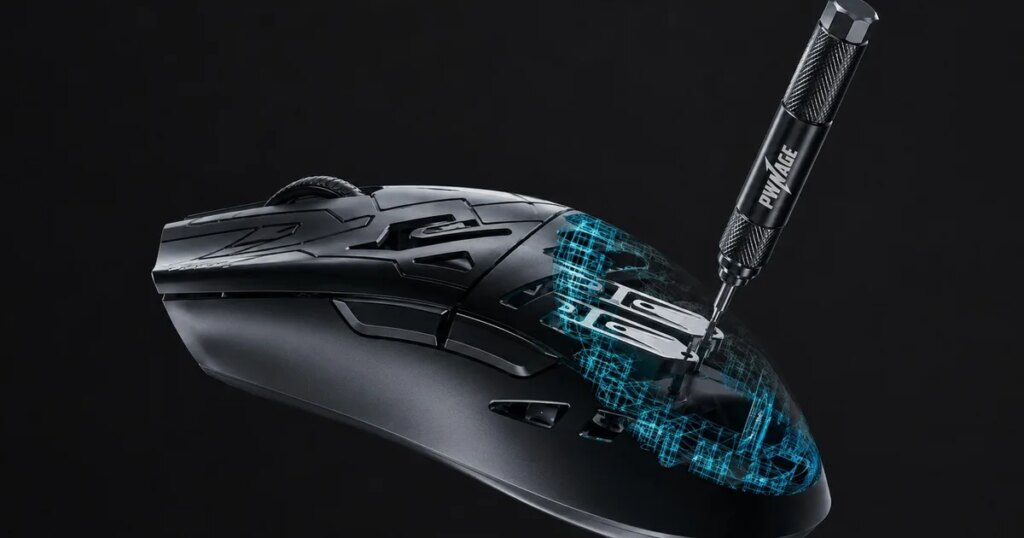 Pwnage’s new gaming mouse lets users adjust click force and travel with a screwdriver Pwnage’s new gaming mouse lets users adjust click force and travel with a screwdriver