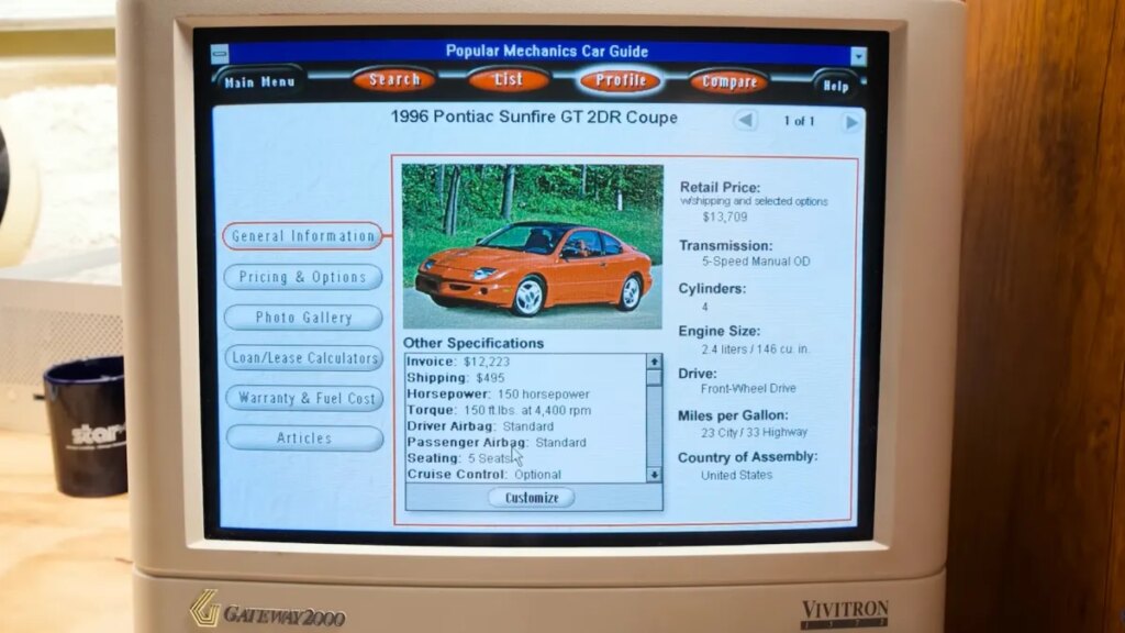 This 1996 'Car Guide' CD Let You Build and Price Any Car Without the Internet