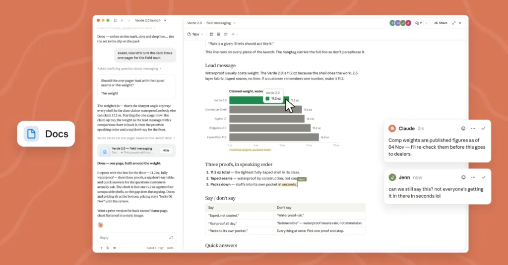 Claude comes for Gemini with its own take on Docs and Slides
