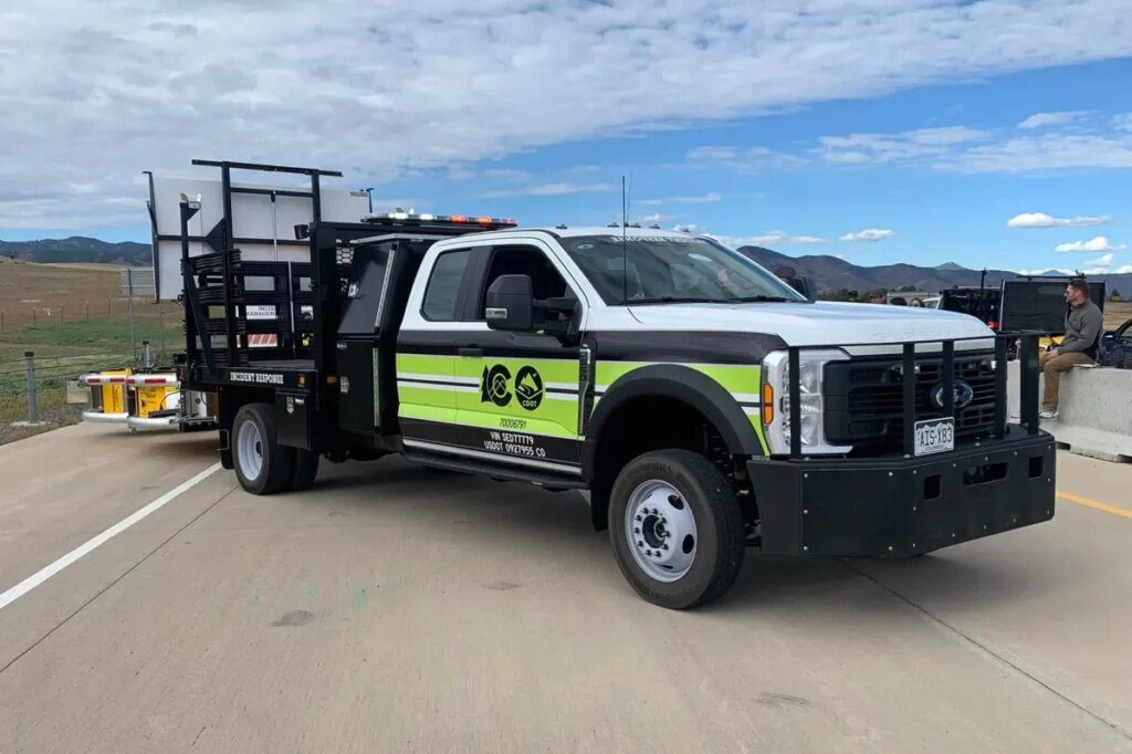 Colorado’s Plan to Protect Emergency Workers on the Shoulder? Giant, Neon Green Ford Trucks Colorado’s Plan to Protect Emergency Workers on the Shoulder? Giant, Neon Green Ford Trucks