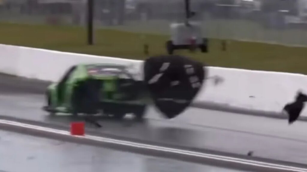 Wrench Left in Mustang's Engine Bay Causes 200-MPH Drag Racing Crash
